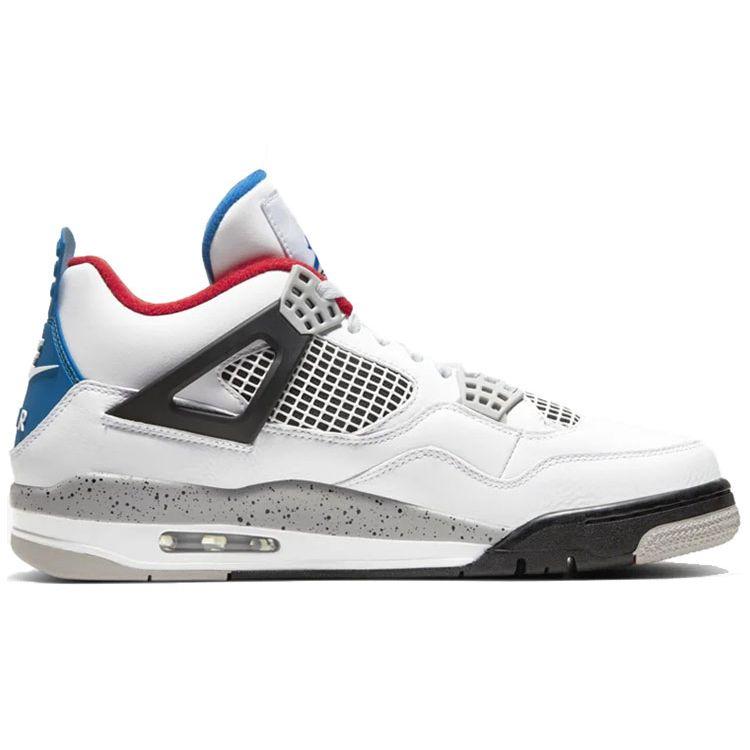 Air Jordan 4 Retro SE What The 4 Herren Sneaker Weiß Military-Blau Feuerrot CI1184-146
