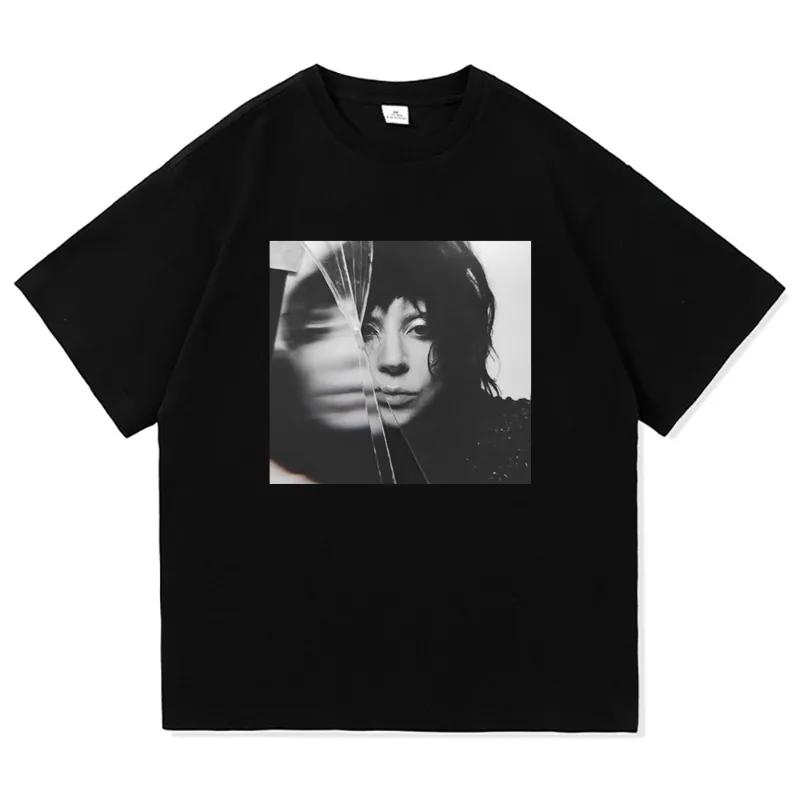 Artistic Portrait Cracked Mirror Black T-shirt