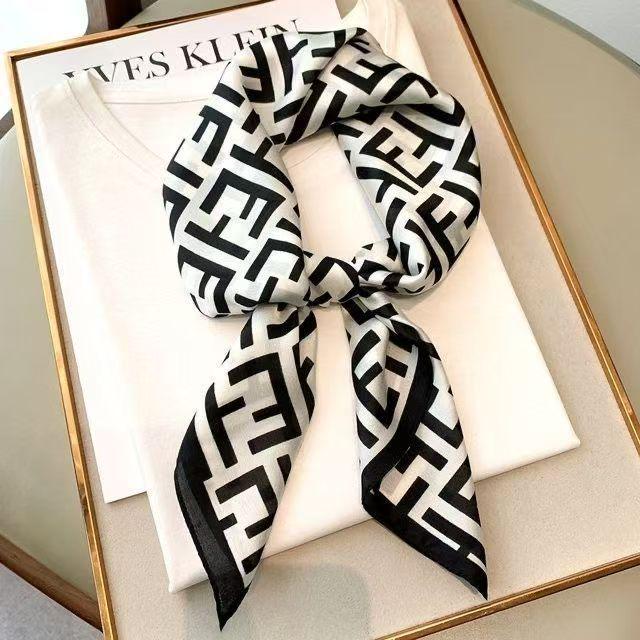 70cm Versatile Fashionable Mulberry Imitation Silk Scarf for Middle-Aged & Elderly - Summer Neck Protection