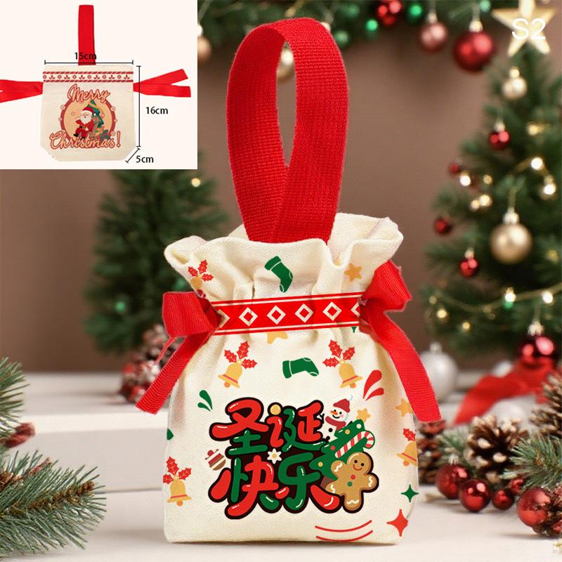 1Pc Christmas Gift Bag Cartoon Apple Candy Packaging Box Party Supplies Christmas Gift Wrapping Boxes Candy Storage Bags