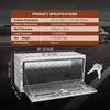 Underbody Truck Box, 36"×14"×16" Pickup Storage Box, Heavy Duty Aluminum Diamond Plate Tool Box with Lock and Keys, Waterproof Trailer Storage Box