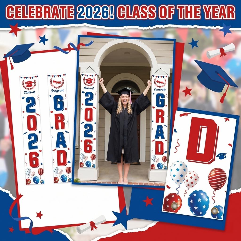 Graduation Class Decoration Door Flag Hanging Flag Graduation Party Decoration Supplies