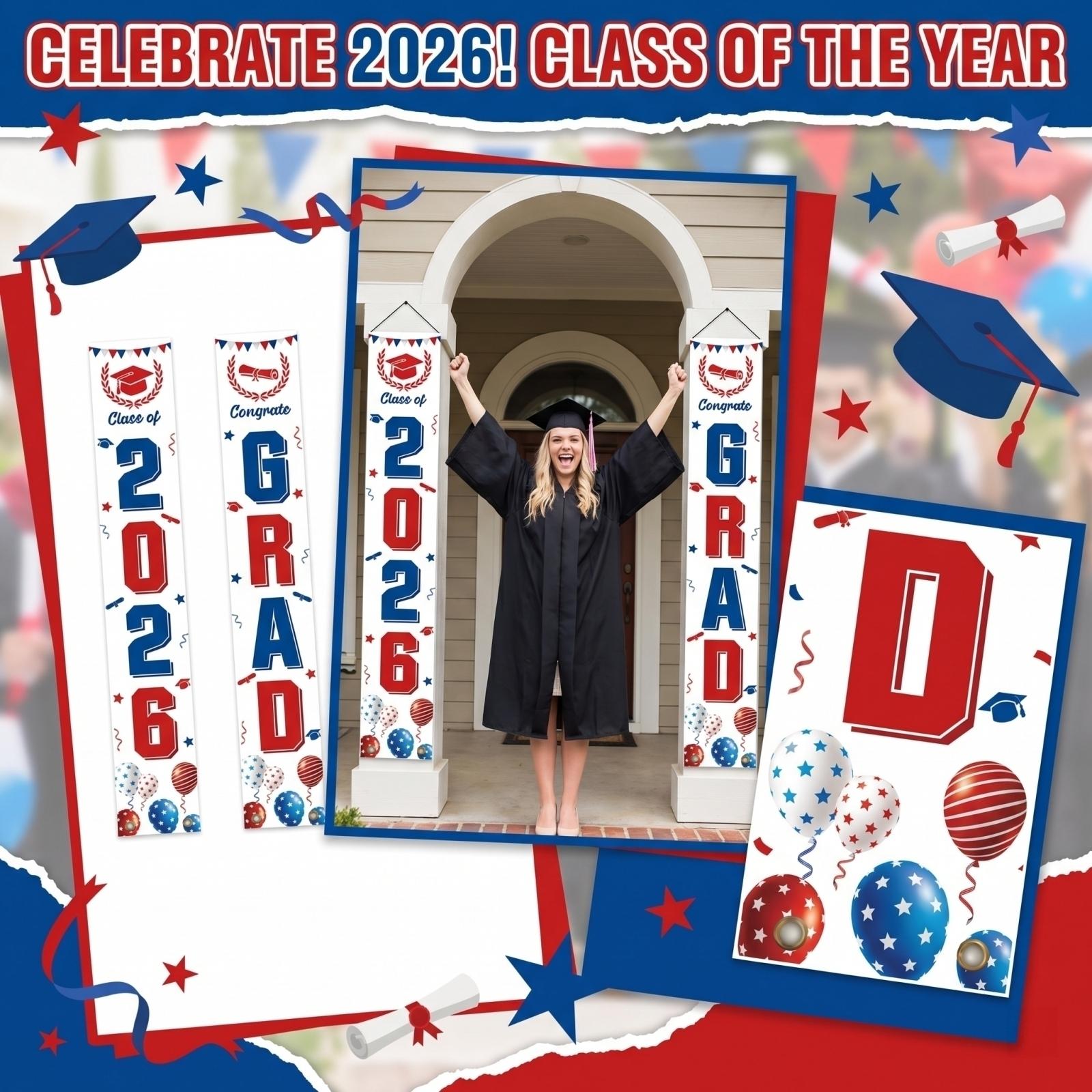 

Graduation Class Decoration Door Flag Hanging Flag Graduation Party Decoration Supplies one size