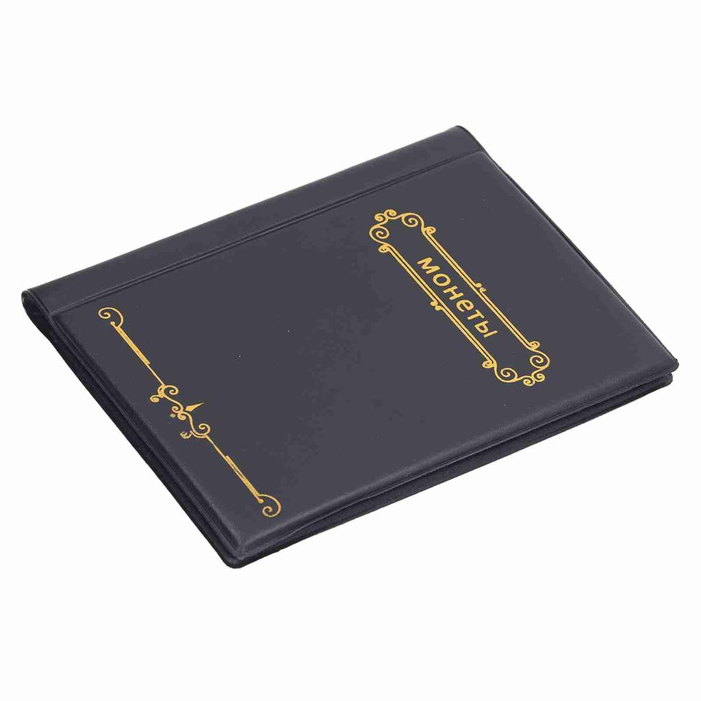 Album na sbírku mincí PVC Odolné proti opotřebení Lehké Přenosné Kniha držáků na mince pro sběratele Černá