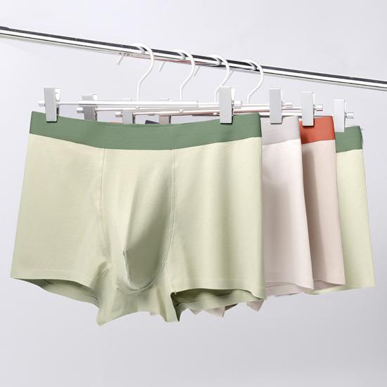 Men Boxer Underwear Elastic Mid-Waist U-Convex Breathable Shorts Briefs Patchwork Color Seamless Comfort Fit Underwear