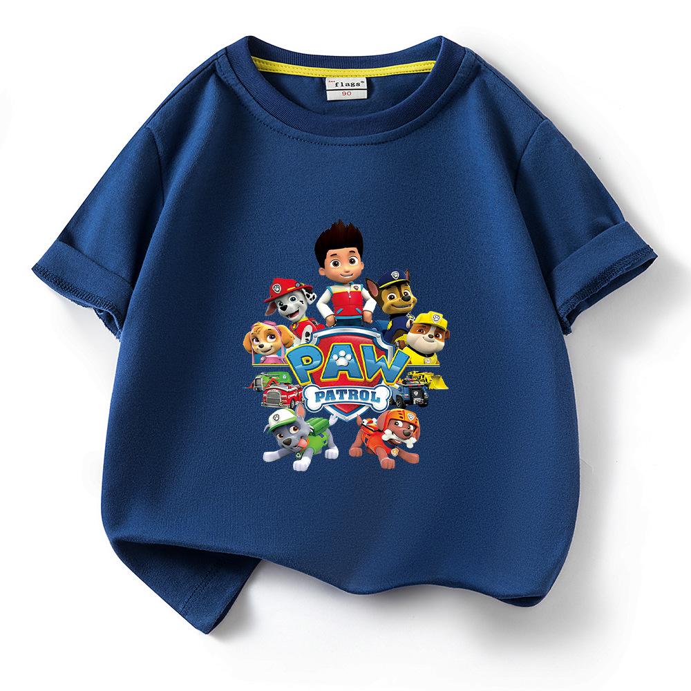 Paw Patrol Print Cotton Kids' Round Neck T-Shirt