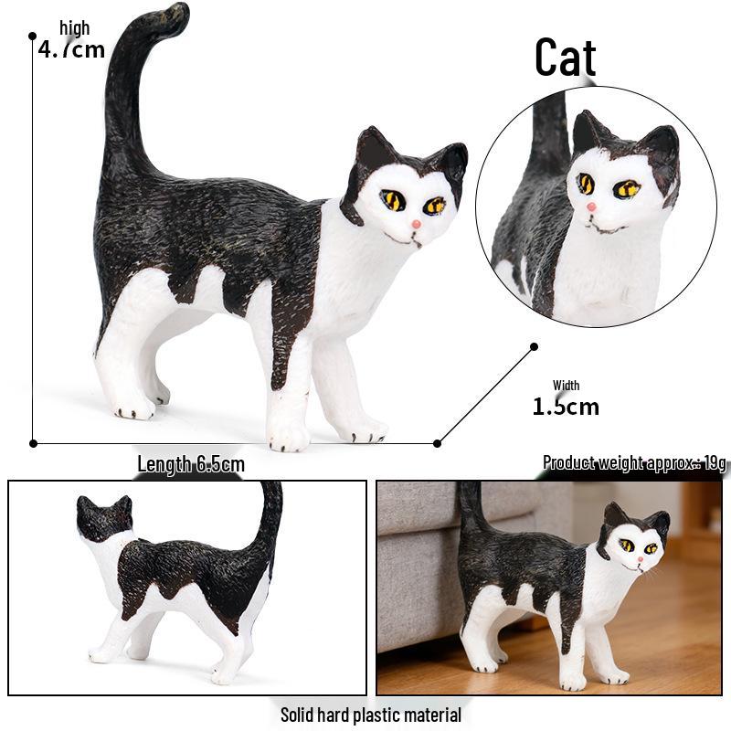 Realistic Solid Wild Animal Model Cat Toy - Orange & Persian Cat Keychain Ornament