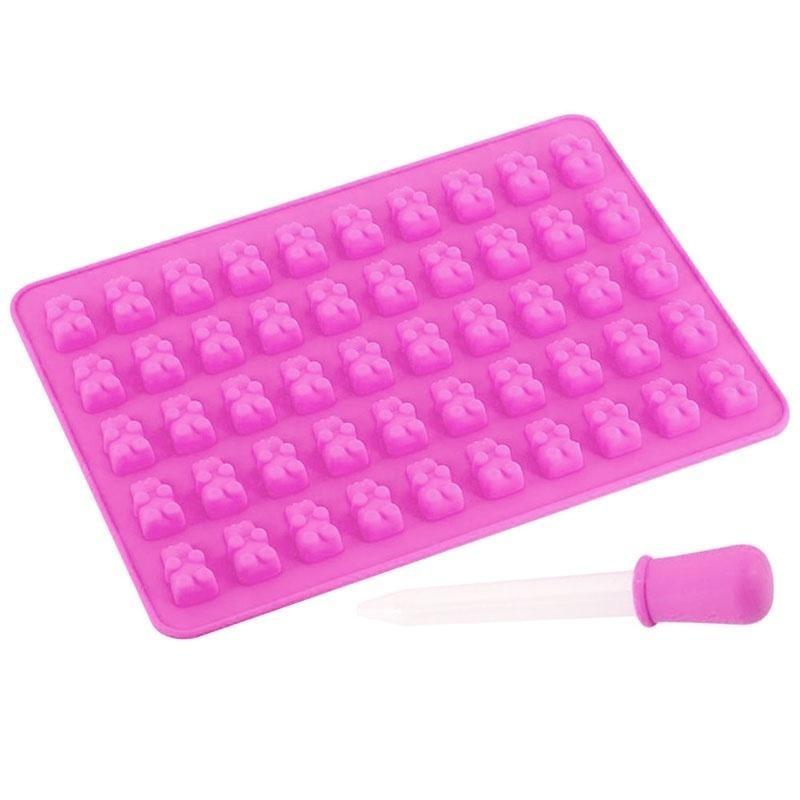 50 Cavità Stampo Orso Gommoso Novità Silicone Cioccolato Caramella Ghiaccio Nuovo Vassoio