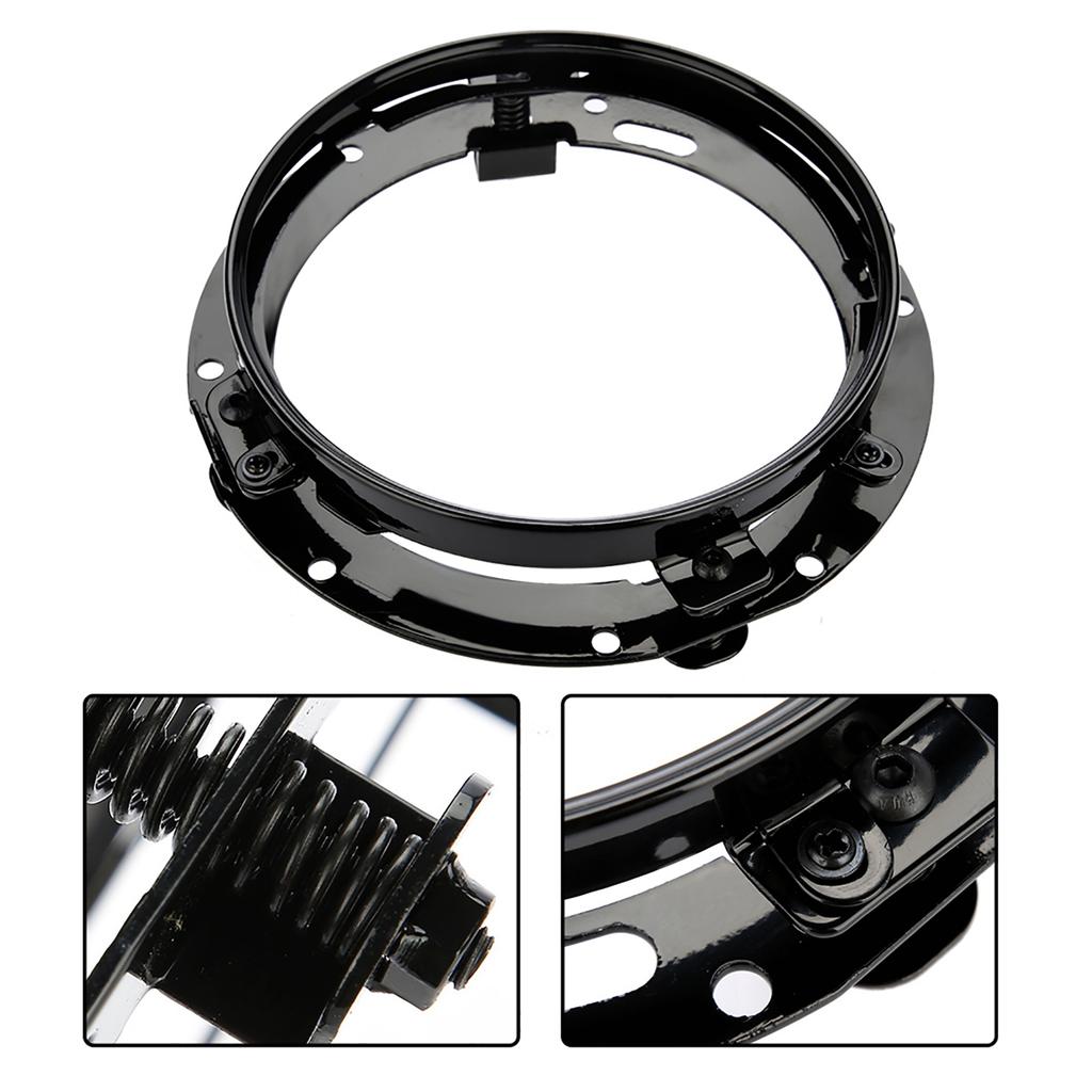7 inch Car Headlight Round Mounting Bracket for ;Silver:
