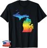 Great Lakes LGBT Pride Michigan Rainbow Flag Unisex T-Shirt