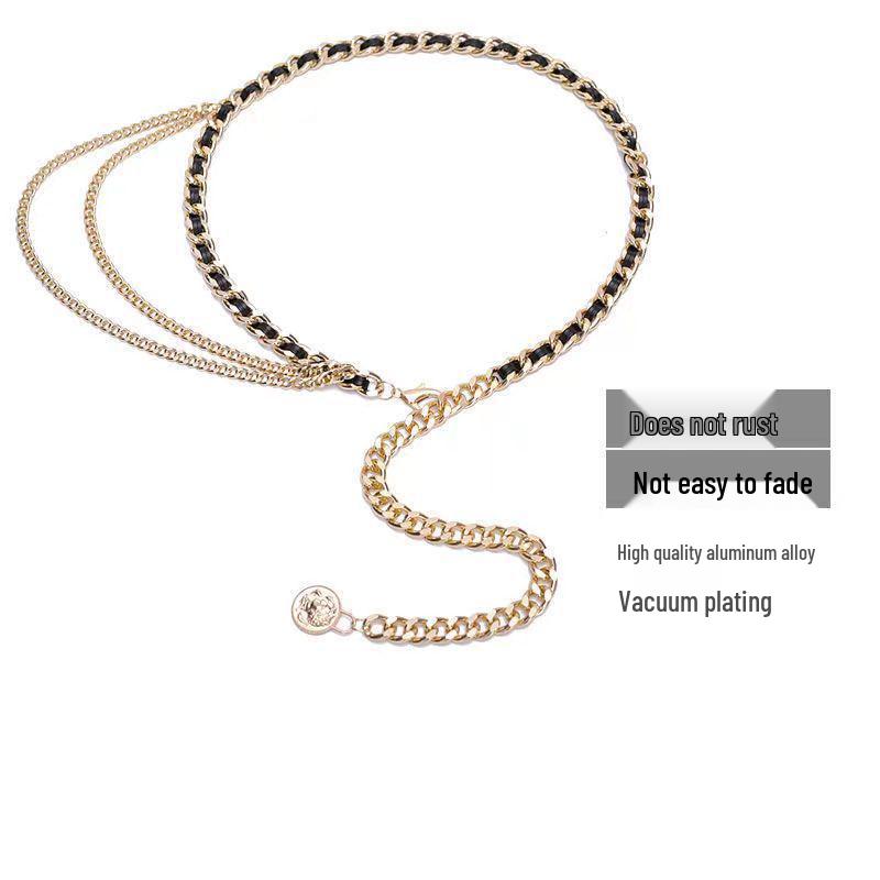 

Женский металлический пояс-цепочка высокого класса - Аксессуар для шерстяного платья в ароматном стиле 100cm