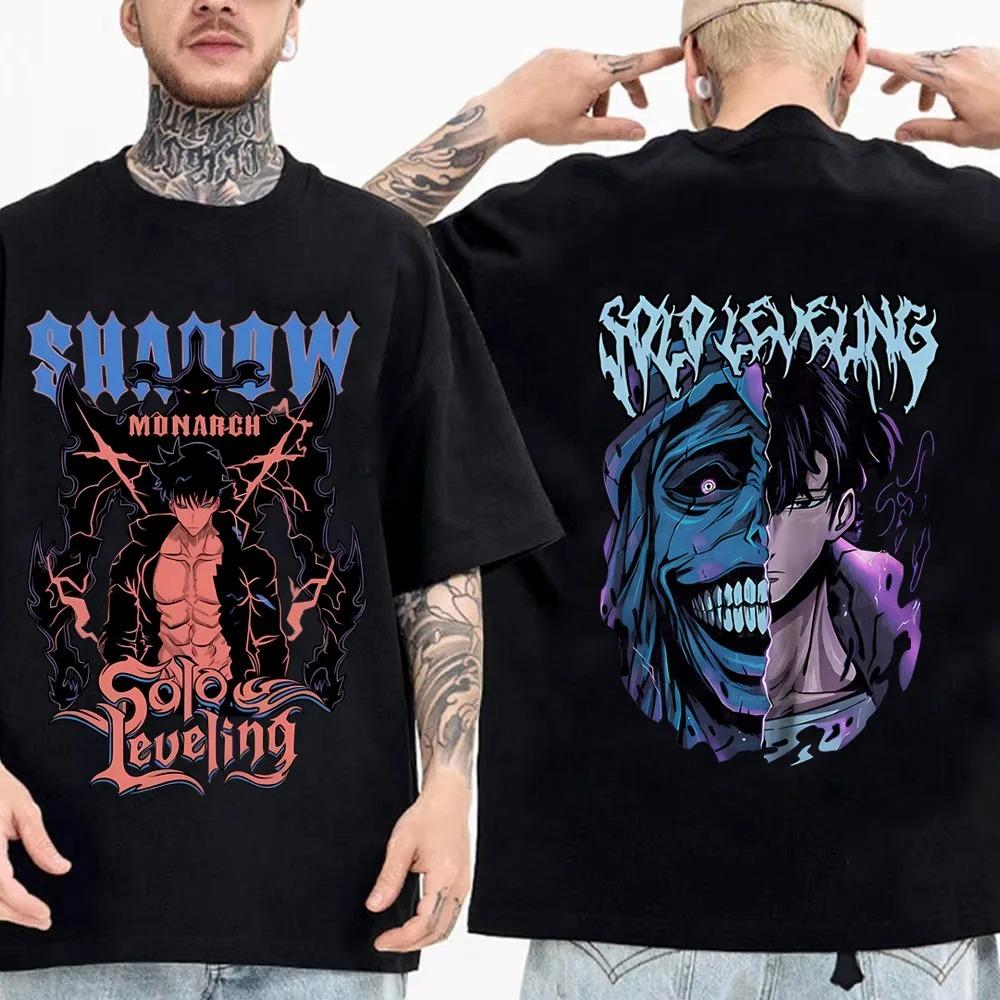 Horké Anime Solo Leveling Socha Boha Tričko Sung Jinwoo Grafický Potisk Tričko Pánské Dámské Ležérní Nadměrné Streetwear Harajuku Móda Letní Nové Tričko
