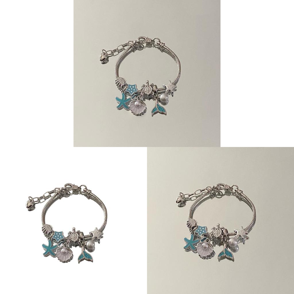 Ozean-Stil Perlenarmband mit Seestern- und Schildkröten-Anhängern für Unisex-Reisegeschenk