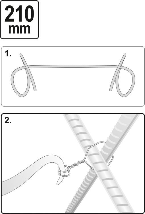 Wrench For Twisting Reinforcing Wire. Length Approx. 190 Mm, Fi 7.5 Mm. Plastic Handle / Yt-54230 / Yato