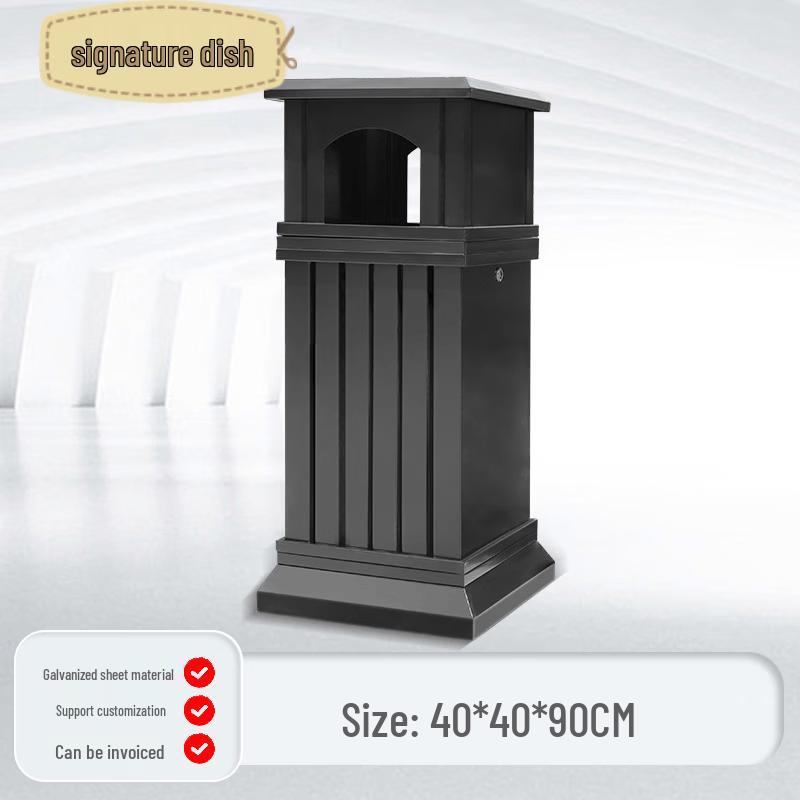 Retro Tower Stainless Steel Outdoor Trash Can
