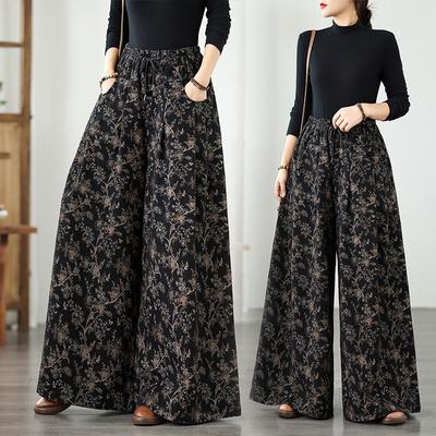 Pantalon Large en Jean Nouvelle Impression Élastique Lâche et Fin Décontracté Polyvalent Jean Droit Large
