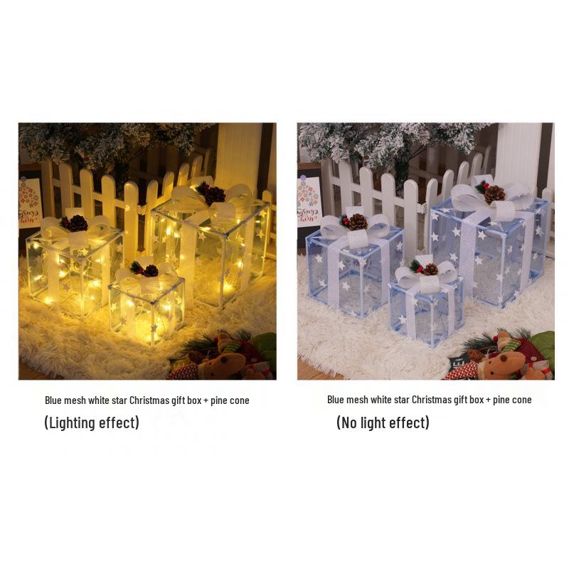 Cross-Border Christmas Luminous Gift Box Set: Outdoor Decorative Lights for Courtyard & Mall Display