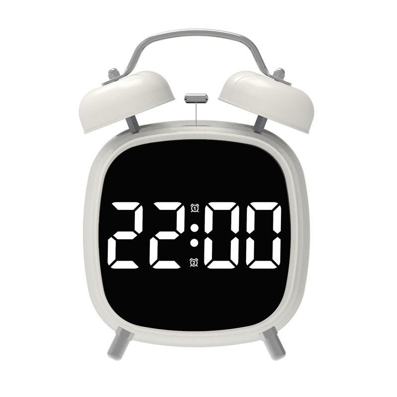 Electronic Metal Alarm Clock Featuring Led Screen And Powerful Chime For Home Sleep Aid