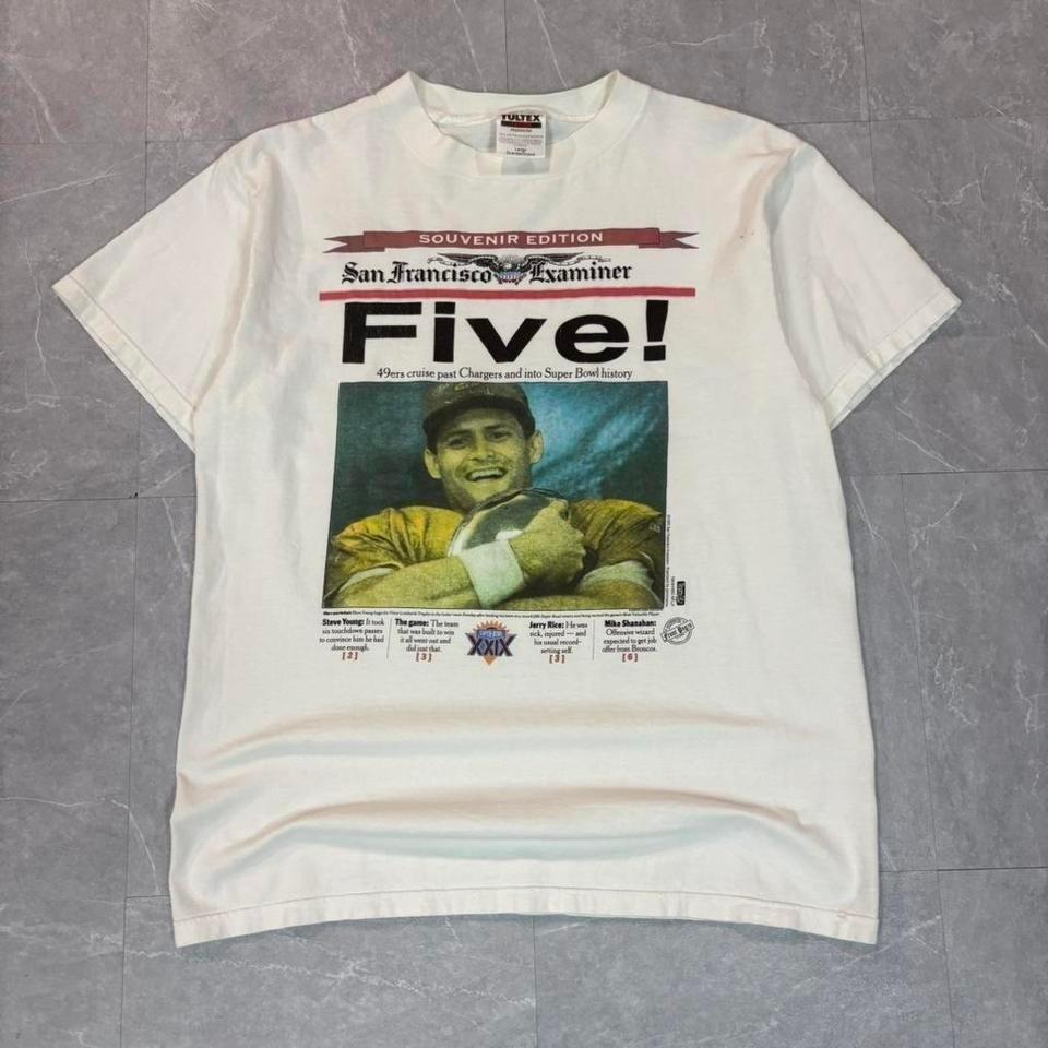 90 s Steve young news paper Super Bowl white #NFL Unisex T-Shirt S
