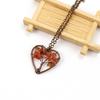 Retro Handmade Wire-Wrapped Natural Stone Crystal Heart Tree of Life Necklace (N142)