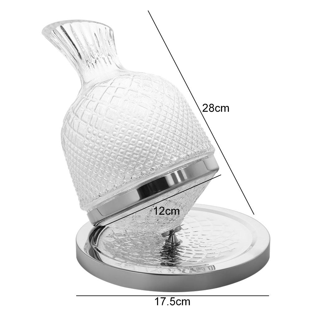 Thickened Crystal Glass 360 Rotating Decanter with Base Wine Dispenser Wine Aerator  Banquet