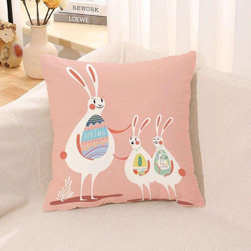 Easter Bunny Pillowcase Cushion Home Decor Office Bed Pillow Car Gift Decoration  Cover