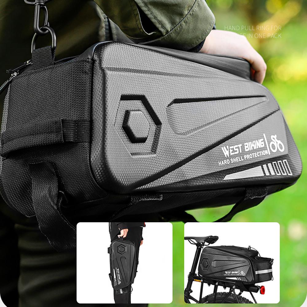 8.6L Waterproof Hard Shell Bag Motorcycle Bicycle Rear Rack Pack Bag Pannier X1