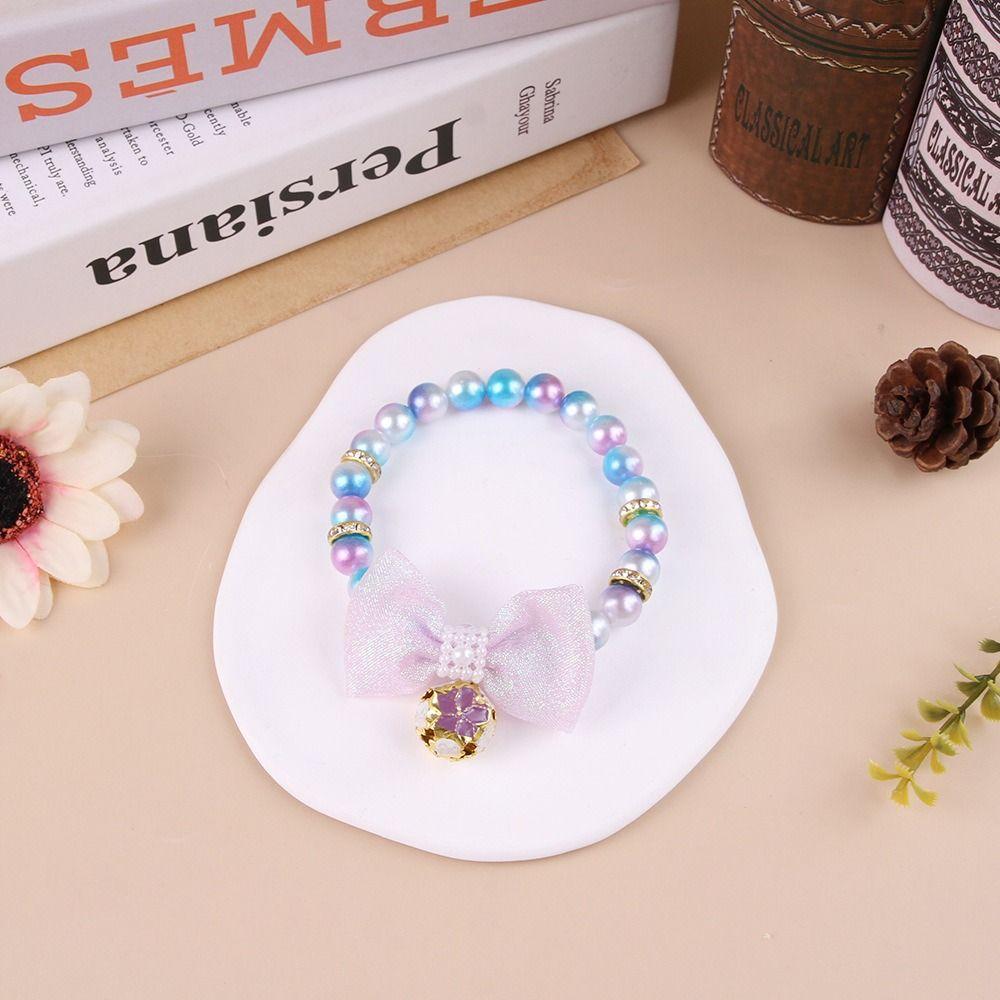 Colorful Cat Puppy Collar Princess Style Cat Neck Chain Cute Pet Pearls Bowknot Necklace  Puppy