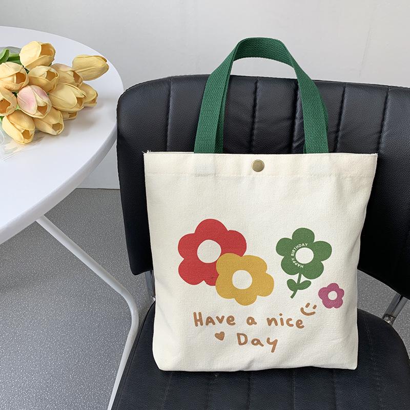 

Женская симпатичная холщовая сумка через плечо с рисунком из мультфильма - маленькая повседневная сумка в корейском стиле