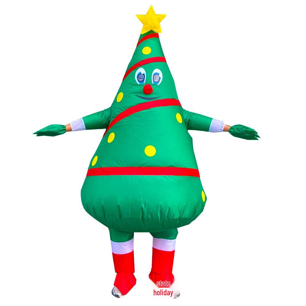 Inflatable Christmas Tree & Snowman Santa Claus Costume for Holiday Cosplay