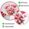 Romantic Heart Basket Floral Wall Sticker Self-Adhesive Removable for Bedroom Dorm Room Home Decor