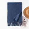 Imitation Cashmere Scarf with Wool Tassel Scarf for Men and Women Versatile Solid Color Fashion Commuting Warm Scarf Shawl