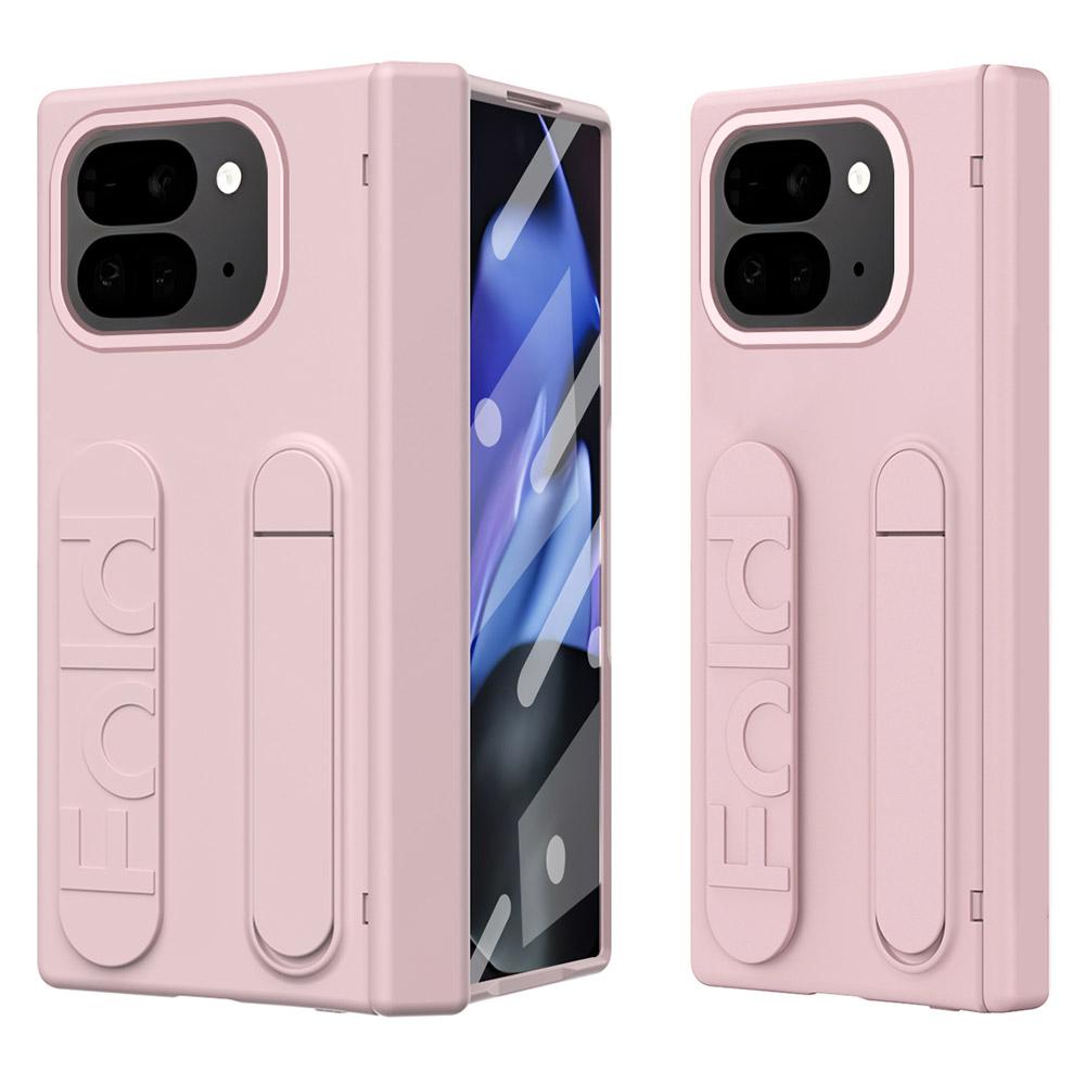 

Для Google Pixel 9 Pro Fold 5G Чохол Підставка Ремінець PC Чохол для телефону із Загартованою скляною плівкою Pink