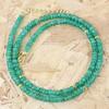 Emerald Rondelle Beaded Necklace: Natural Light Beryl, Sterling Silver