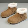 Lammwolle geflanschte Schneestiefel Damen Winter Neu Samt Warm Kurzstiefel Retro Baumwollstiefel
