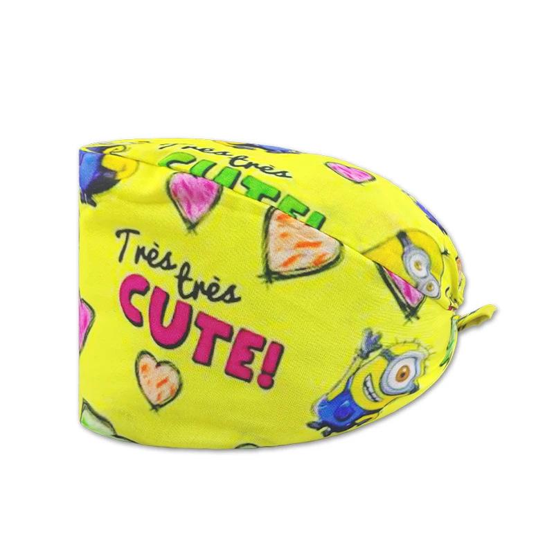 Women's Cotton Surgical Cap - Cartoon Print Nurse & Dentist Hat
