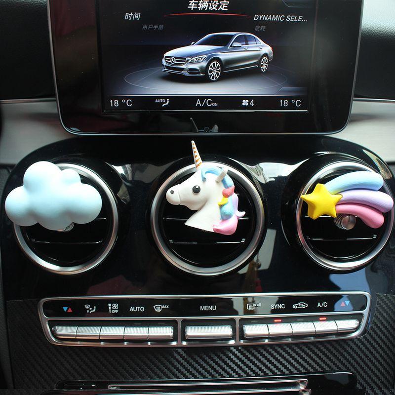 Car Perfume Aroma Diffuser Clip Cloud-Shaped Gypsum Car Decoration Accessories Fragrance Floral tone