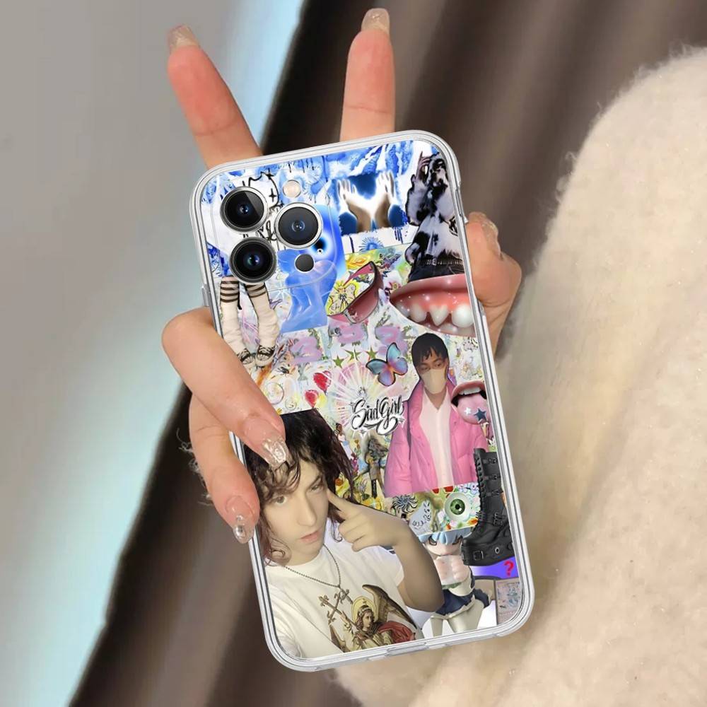 Custodia Bladee 333 Drain Gang IceDancer Eversince in TPU Silicone per IPhone 11 12 13 14 15 16 17 Pro Max Antiurto Cover Posteriore Trasparente