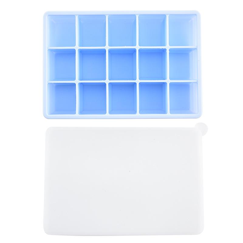 Tavă pătrată pentru cuburi de gheață cu 24 de grile, cu capac, flexibil, ușor de eliberat, din silicon, pentru cuburi de gheață, reutilizabilă, pentru congelator de gheață, pentru cocktailuri și băuturi