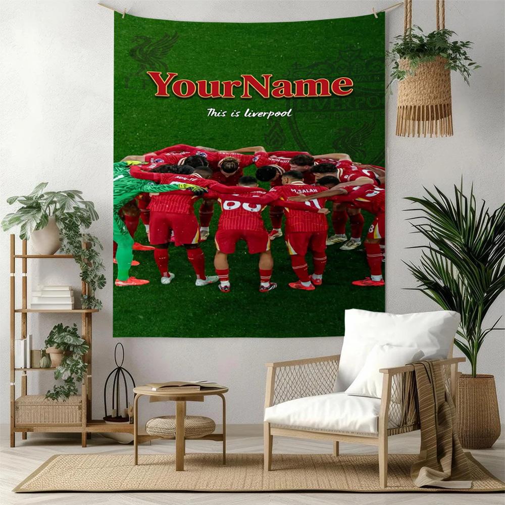 Liverpool Custom Ditt Navn Vægdekoration Vægtæppe Kunst Til Kæledyr Mindesmærke Fødselsdag Bryllupsfest Baggrund Familiegave