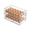 Boîte de Rangement pour Œufs Grande Capacité 36 Œufs Conception à Tiroir à Deux Niveaux Organisateur Transparent pour Réfrigérateur