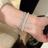 New in silver  Hollow out dazzling Diamond bracelet for women High Quality Light Luxury Shining Chain bangles Fashion