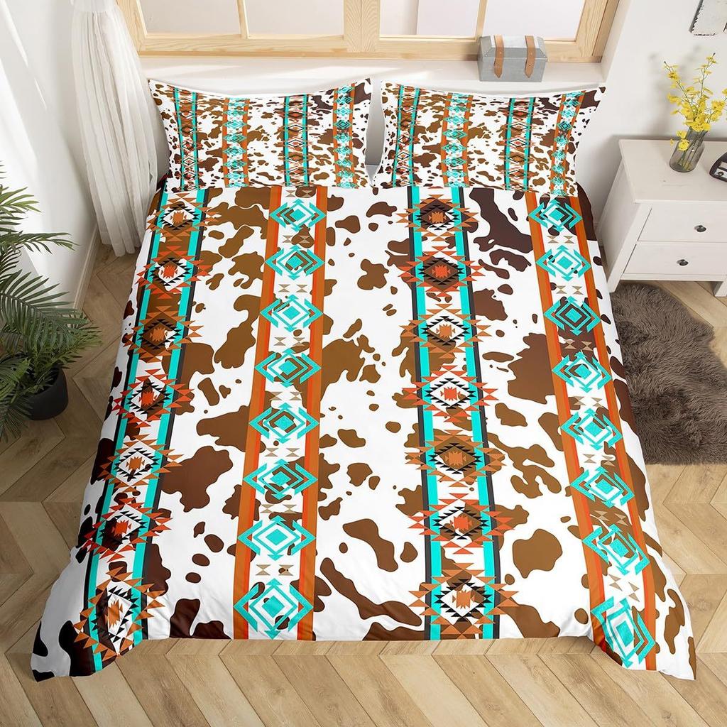 Bedding Set Digital Print Comfortable Duvet Cover for Home Bedroom Decoration, 1 Duvet Cover and 2pillowcase with Zippers