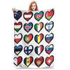 Concorso canoro Eurovision Bandiere Cuori ESC EBU Eurofan Coperte Morbida Calda Coperta Plaid in Flanella Biancheria da Letto per Letto Picnic Viaggio Casa
