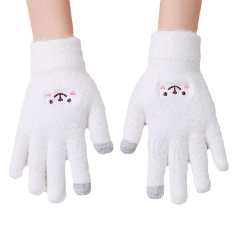 2025 New Cartoon Smiling Face Autumn and Winter Hot Selling Warm and Cold Men and Women Can Touch Screen Knitted Gloves