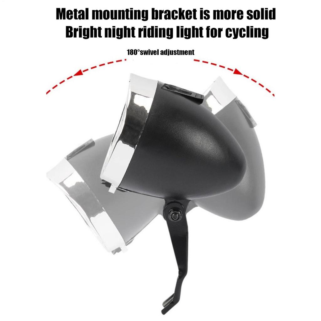 Vintage Fahrradscheinwerfer USB-Aufladung Klassisches Mountainbike Frontlicht 3 LED-Lampen Fahrrad Frontbeleuchtung für Fahrradzubehör