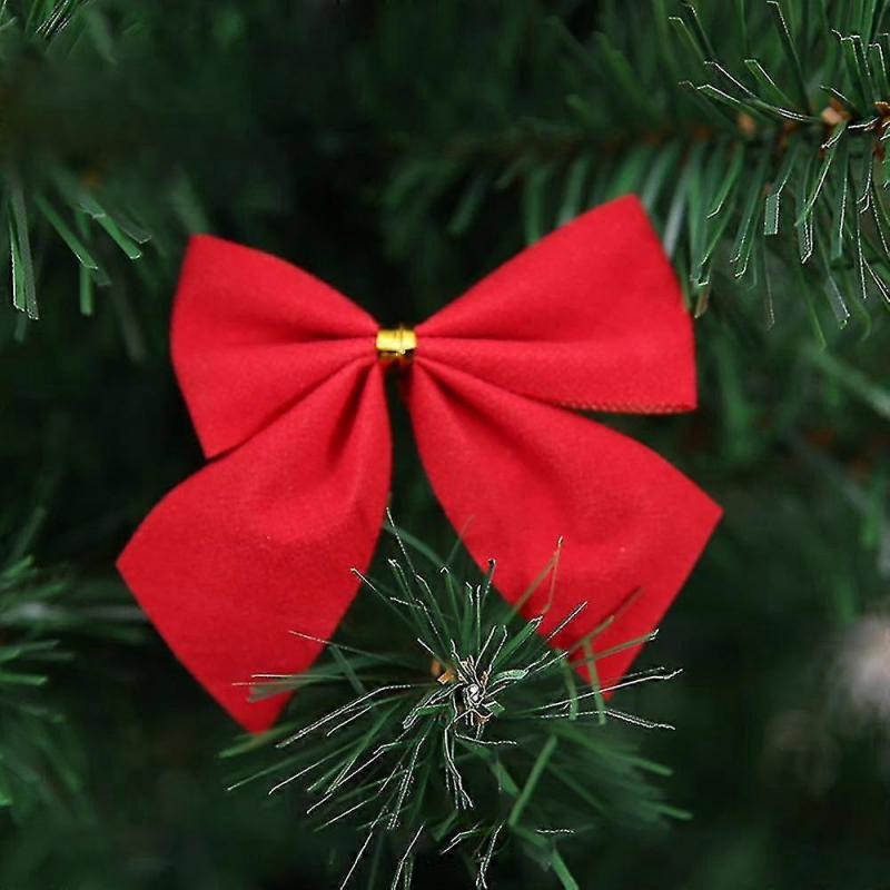 24pcs Bow Twist On Christmas Tree Wreaths On Crafts Winter Decorations For Weddingsred) bd
