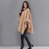 Lady Winter Cape Coat Dolman Sleeves Thick Shawl Loose Stand Collar Solid Color Faux Fur Decor Warm Daily Wear Work Outdoor Poncho