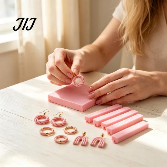 Plastic Clay Shaping Slides Polymer Bead Roller & Snake Maker Tool, 6 Sizes Professional Jewelry Equipment Strip Hoop for DIY Earring Making Tool