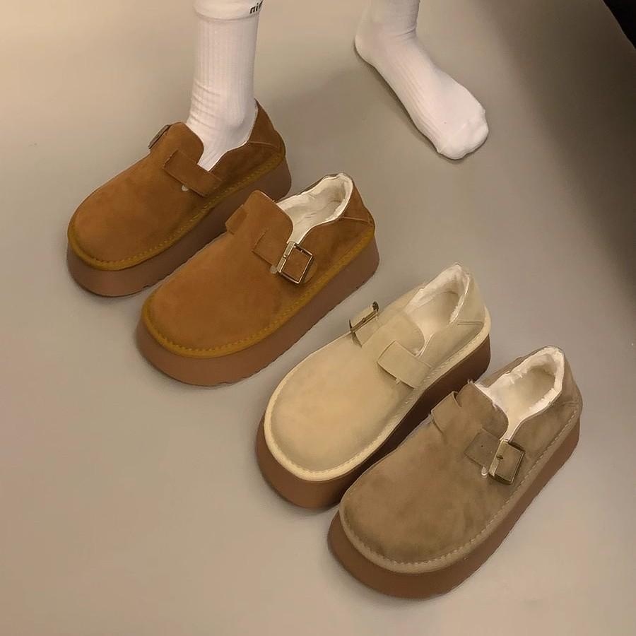 Women's Large Size Soft Sole Winter Warm Fur One Snow Boots Padded Lined Ankle Boots Anti-slip Hiking Casual Sports Cotton Shoes